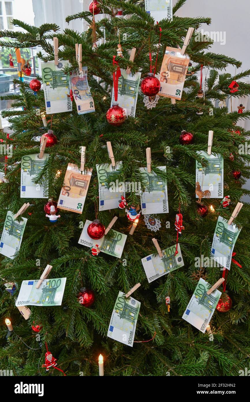 Regalo di denaro, Natale Foto Stock