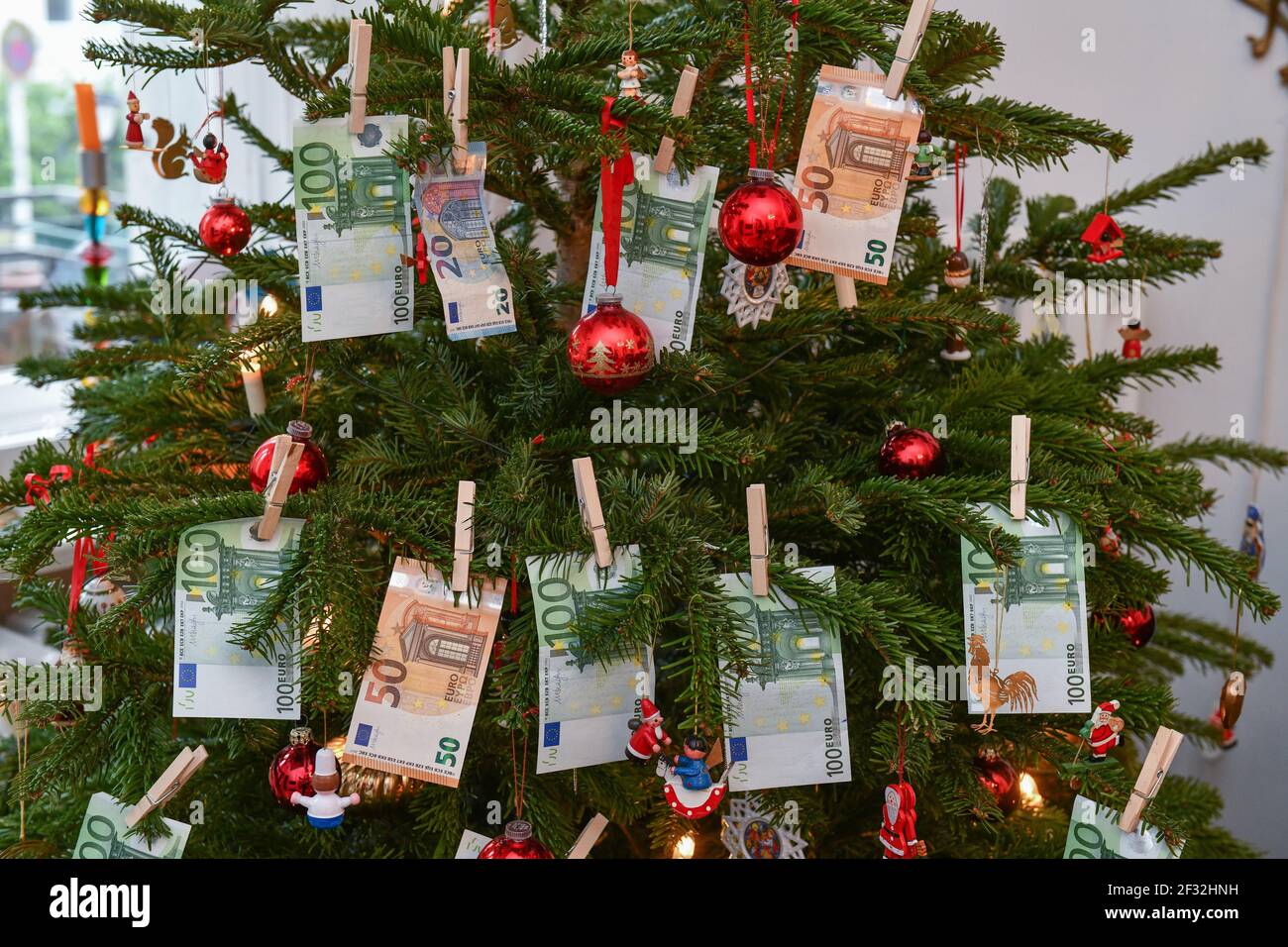 Regalo di denaro, Natale Foto Stock