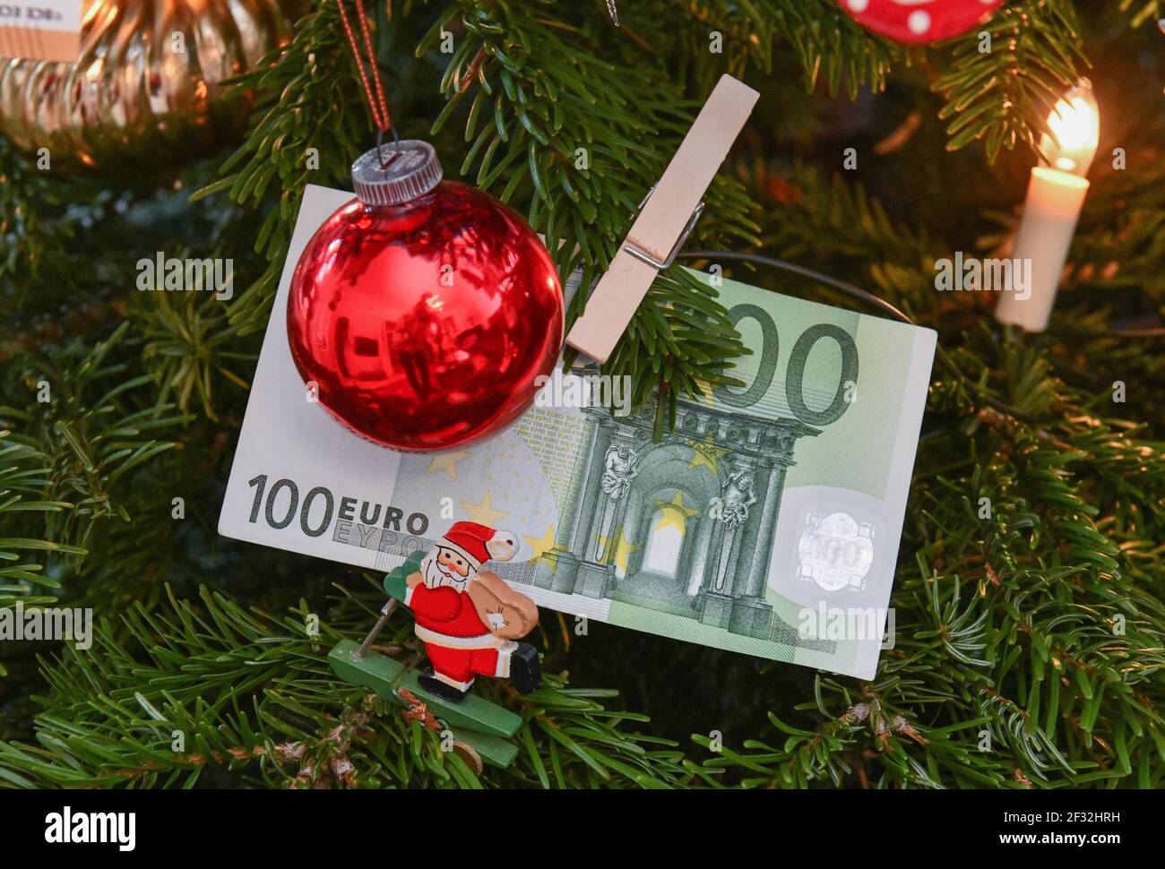 Regalo di denaro, Natale Foto Stock