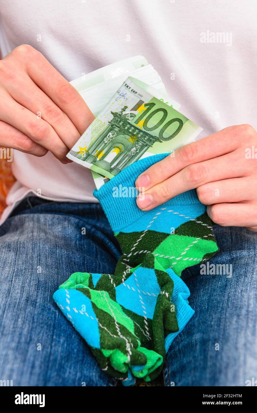 Foto di simbolo, denaro calza, Germania Foto Stock