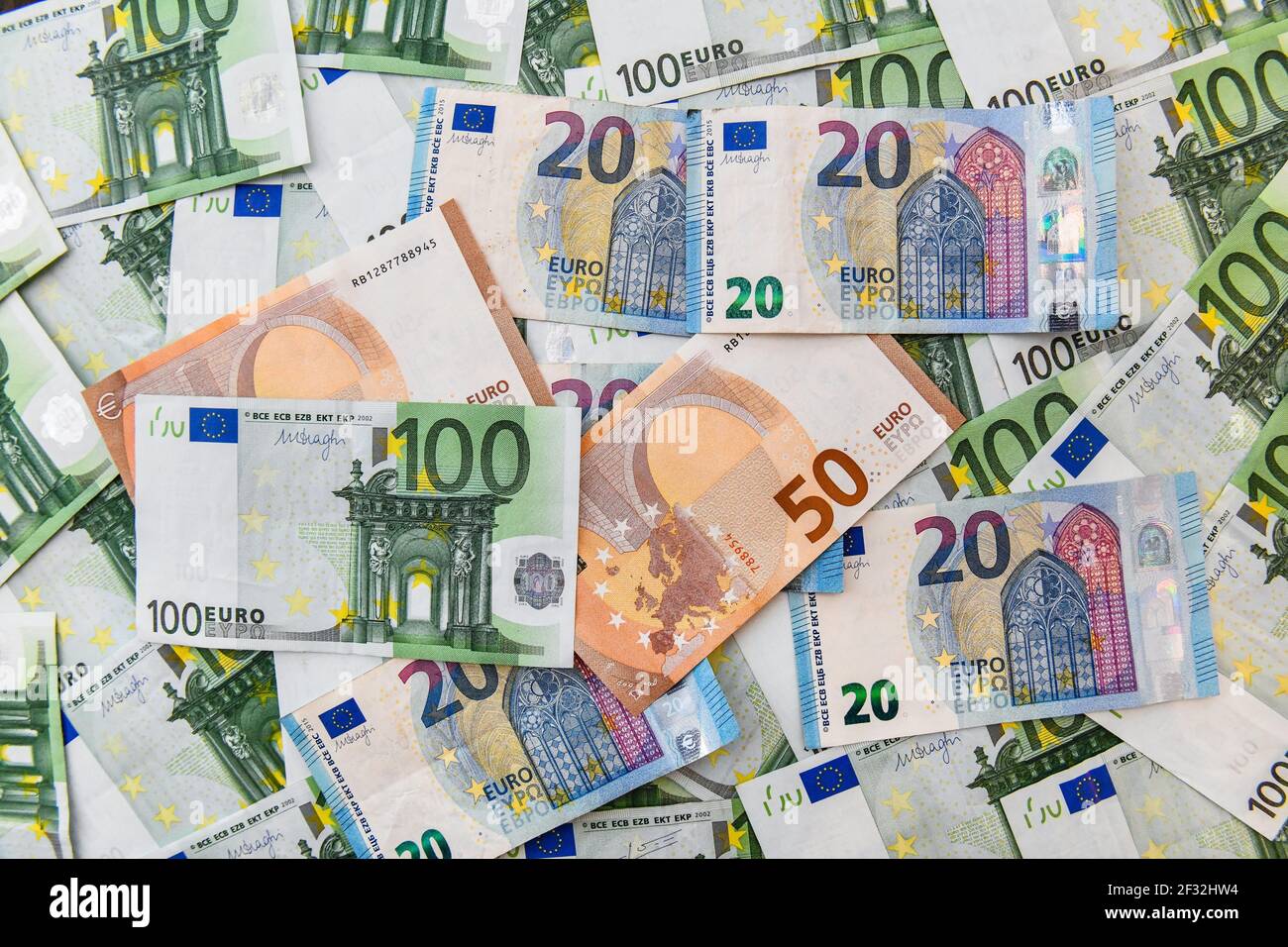 Banconote in euro Foto Stock