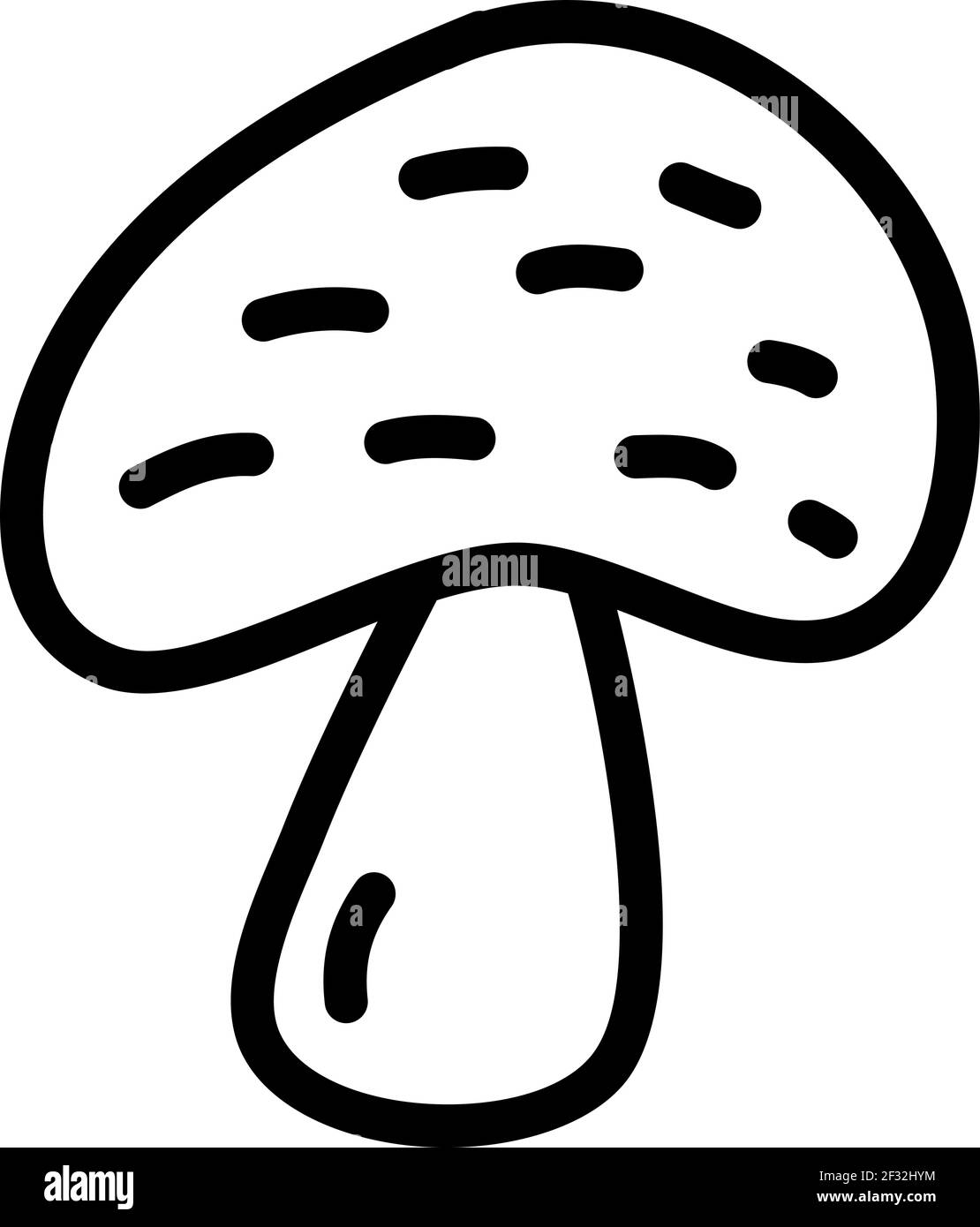 Semplice pulsante bianco fungo, illustrazione, vettore su sfondo bianco Illustrazione Vettoriale
