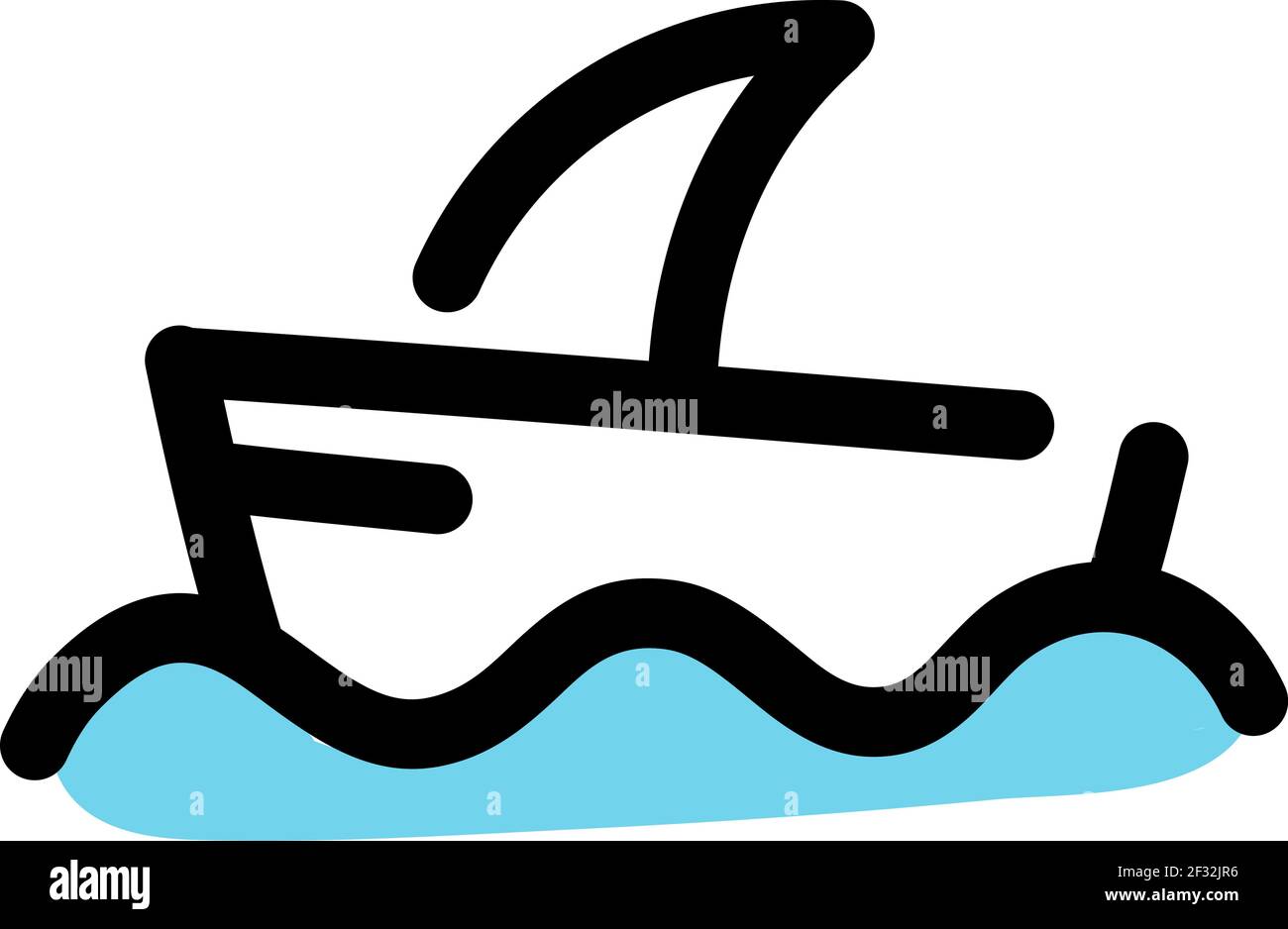 Nave vela, illustrazione, vettore su uno sfondo bianco Illustrazione Vettoriale