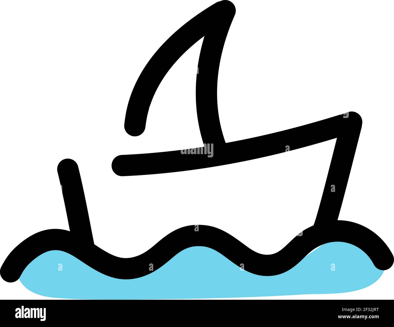 Nave a vela, illustrazione, vettore su sfondo bianco Illustrazione Vettoriale