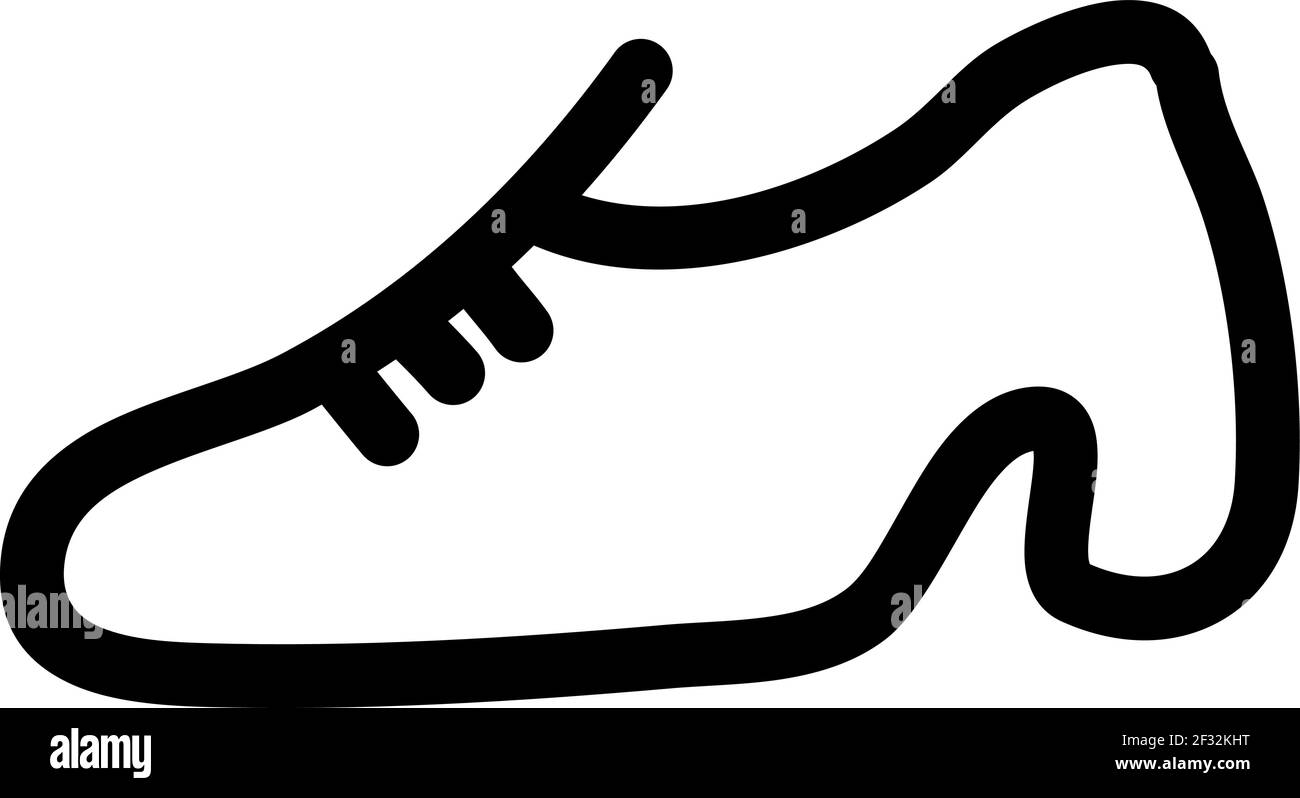 Sneakers donna piatta, illustrazione, vettore su uno sfondo bianco Illustrazione Vettoriale