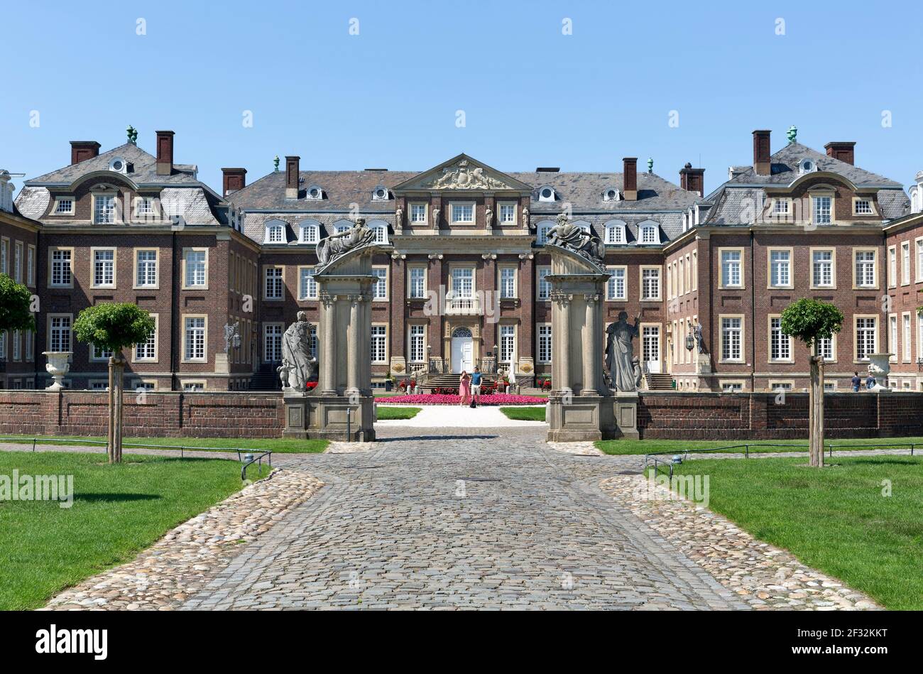 Castello di Nordkirchen dal 1734, palazzo barocco, edificio principale, colloquialmente Westfalia Versailles, oggi Nord Reno-Westfalia Università delle Finanze Foto Stock