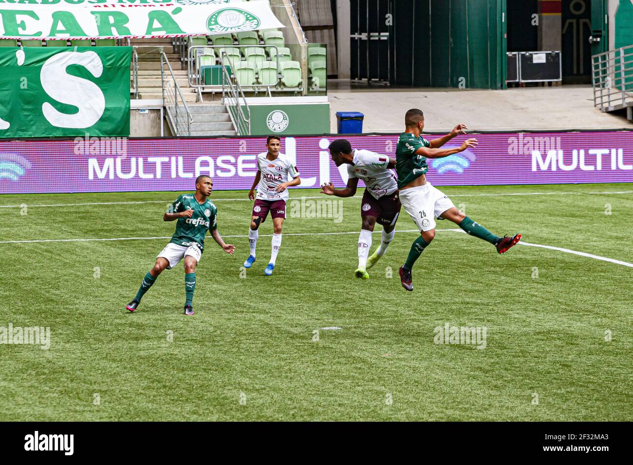 San Paolo, San Paolo, Brasile. 14 Marzo 2021. (SPO) Campionato Paulista Serie A: Palmeiras vs Ferroviaria. 14 marzo 2021, Sao Paulo, Brasile: Partita di calcio tra Palmeiras e Ferroviaria, valida per il 4° round del Campionato Paulista all'Allianz Parque di Sao Paulo.Credit: LECO Viana /Thenews2 Credit: LECO Viana/TheNEWS2/ZUMA Wire/Alamy Live News Foto Stock