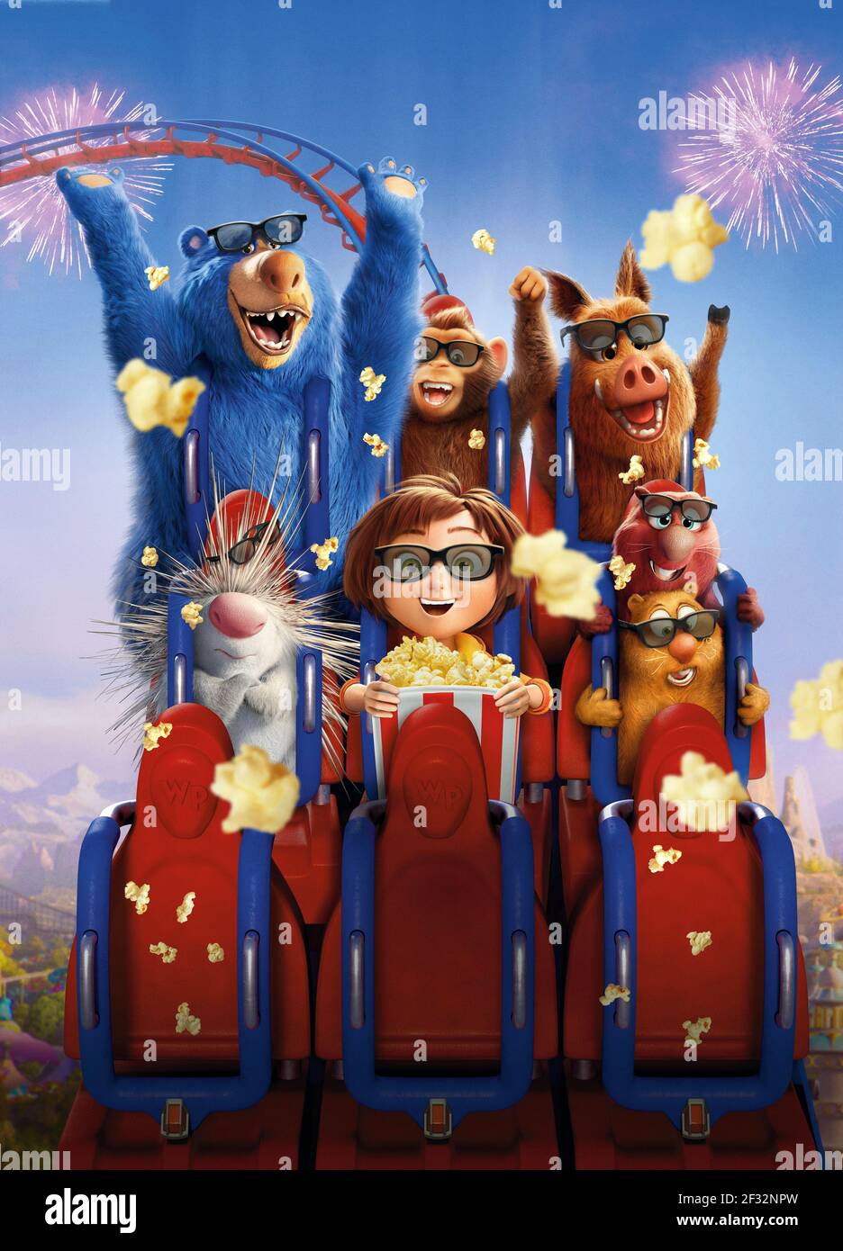 GRETA, STEVE, BOOMER, GIUGNO, ARACHIDE, GUS, COOPER, WONDER PARK, 2019, ANIMAZIONE DI © Foto Stock