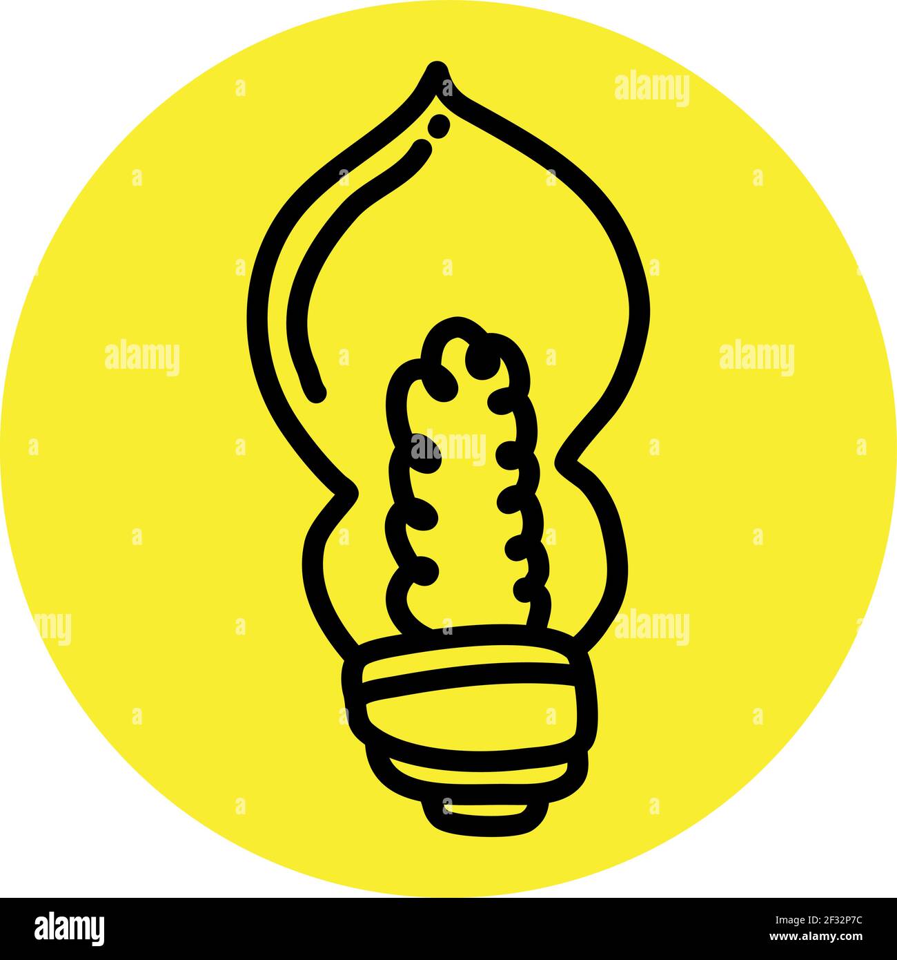 Lampadina a forma di pera, illustrazione, vettore su sfondo bianco Illustrazione Vettoriale