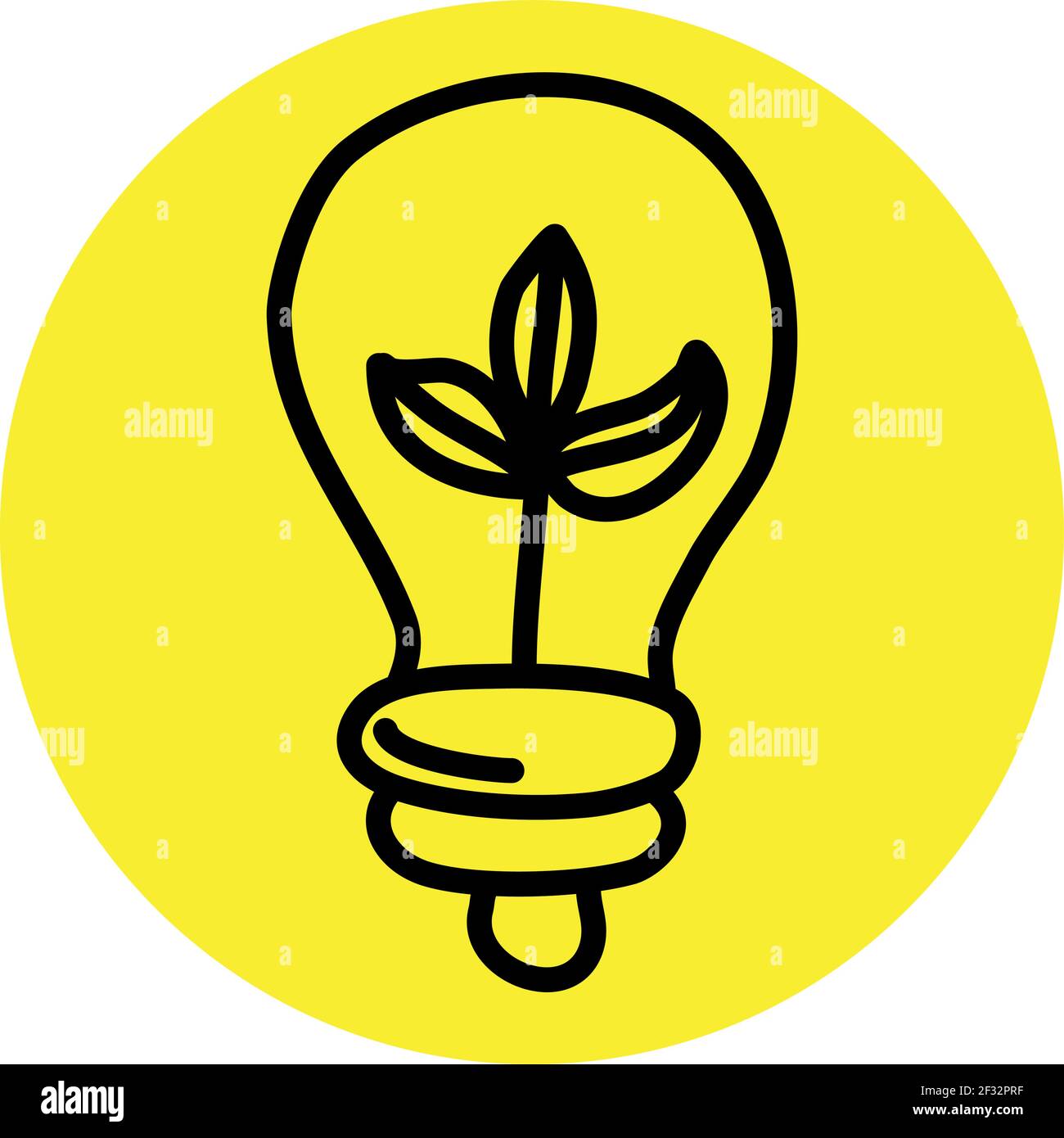 Pianta in una lampadina, illustrazione, vettore su uno sfondo bianco Illustrazione Vettoriale