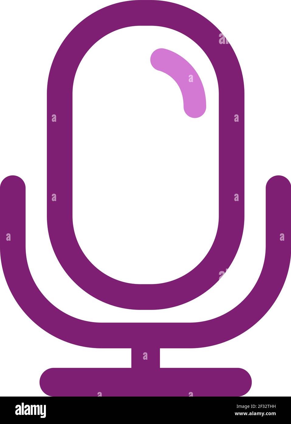 Vecchio microfono rosa, illustrazione, vettore su sfondo bianco Illustrazione Vettoriale