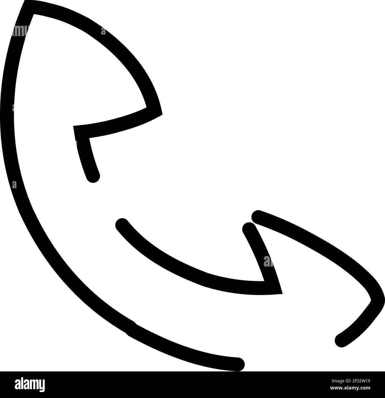 Maniglia del telefono rotta, illustrazione, vettore su sfondo bianco Illustrazione Vettoriale