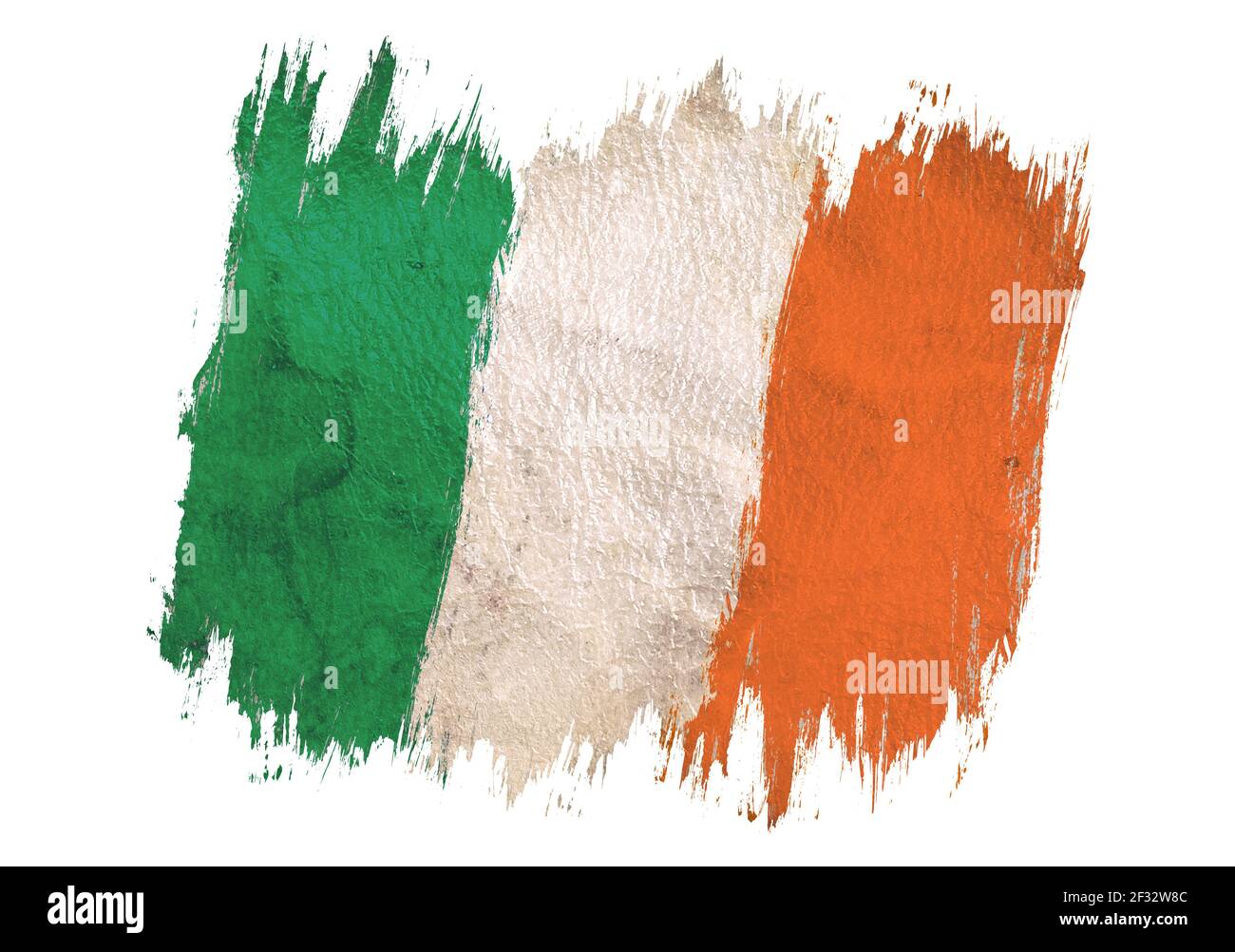 Bandiera d'Irlanda d'epoca. Illustrazione della bandiera irlandese. Foto Stock