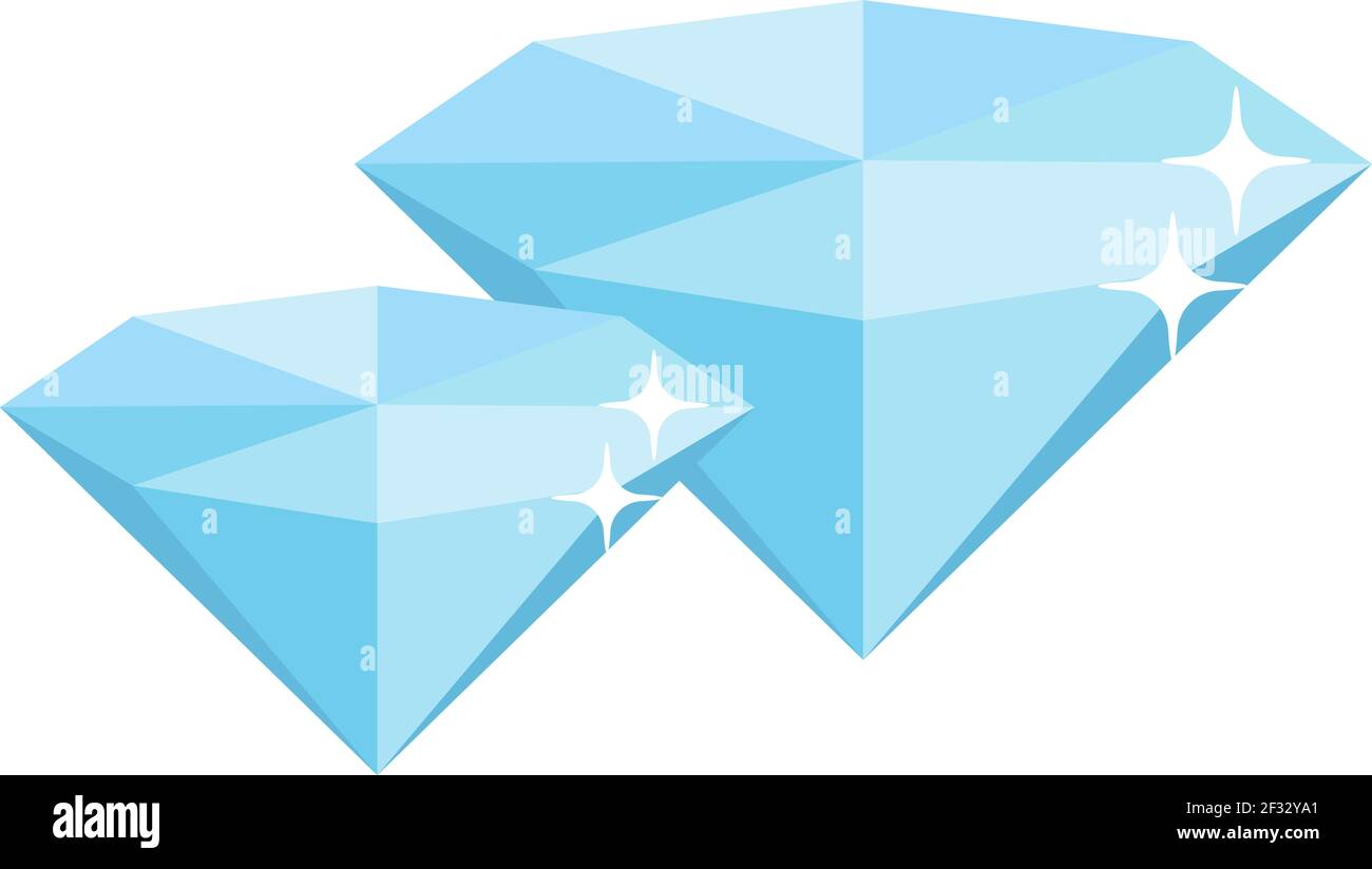 Diamanti blu, illustrazione, vettore su sfondo bianco. Illustrazione Vettoriale