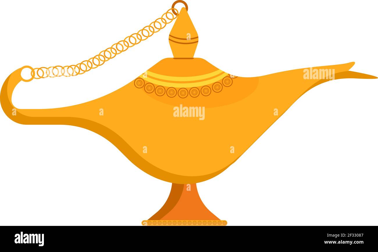 Lampada magica, illustrazione, vettore su sfondo bianco. Illustrazione Vettoriale