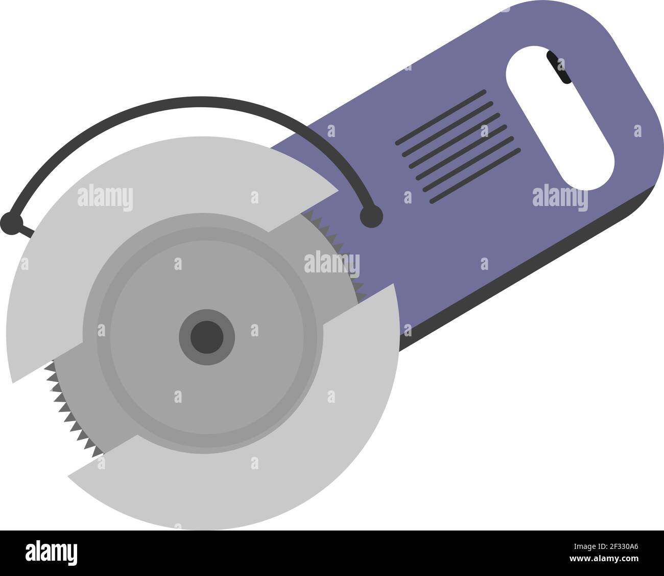 Taglierina elettrica viola, illustrazione, vettore su sfondo bianco. Illustrazione Vettoriale