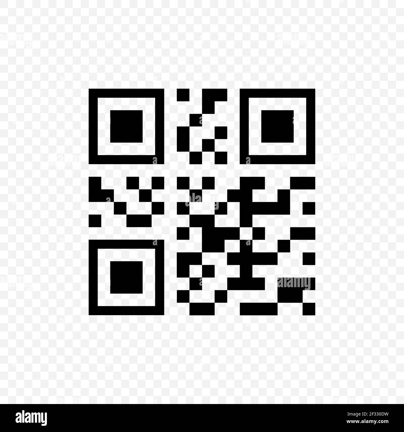 Icona vettore nero codice QR. Codice QR pagamento scansione simbolo isolato vettore EPS 10 Illustrazione Vettoriale