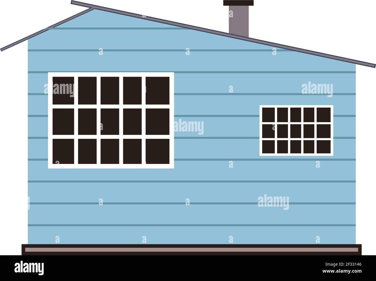 Casa blu, illustrazione, vettore su sfondo bianco. Illustrazione Vettoriale