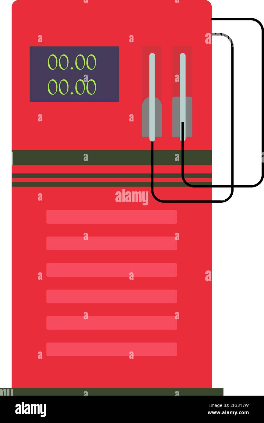 Pompa benzina, illustrazione, vettore su sfondo bianco. Illustrazione Vettoriale