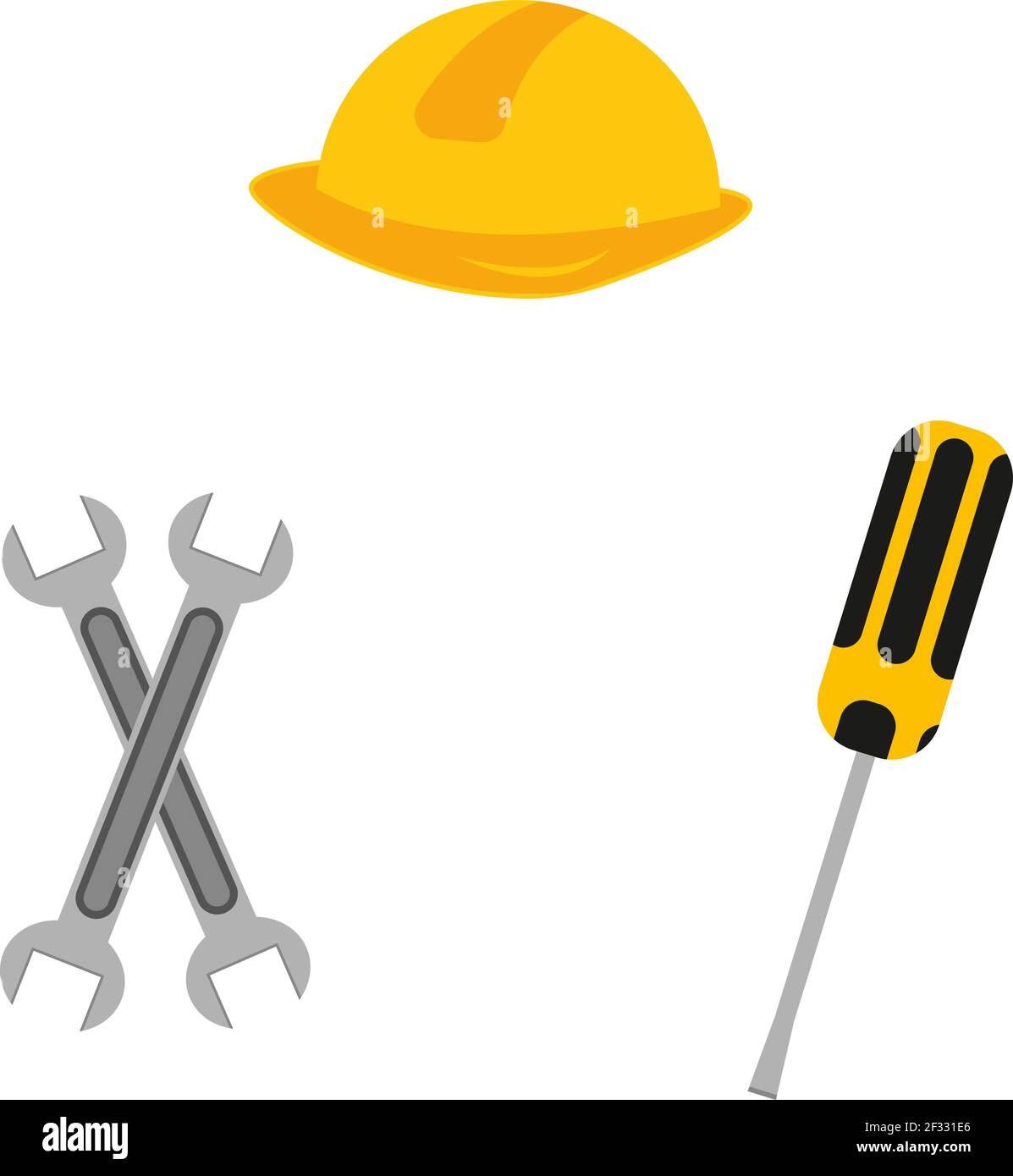 Strumenti di lavoro, illustrazione, vettore su sfondo bianco. Illustrazione Vettoriale