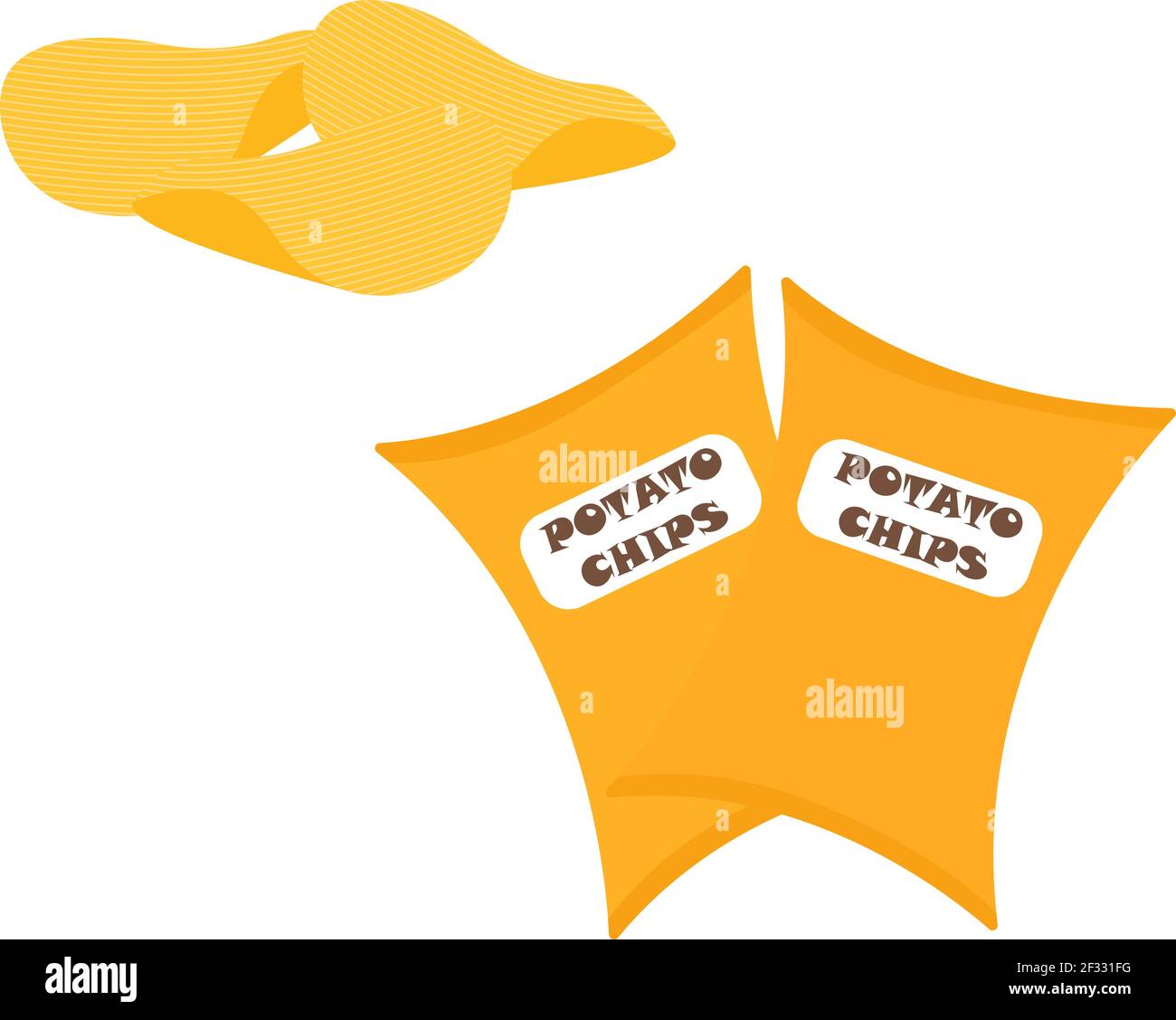 Patatine, illustrazione, vettore su sfondo bianco. Illustrazione Vettoriale