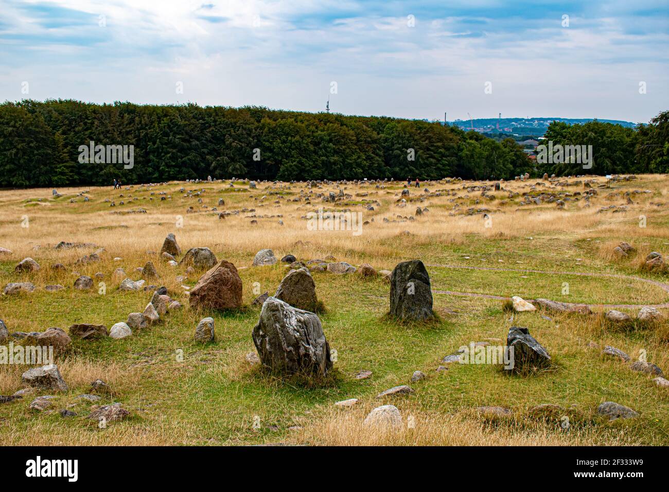 Lindholm Hoje, un antico luogo di sepoltura vichinga a Jutland, Danimarca Foto Stock