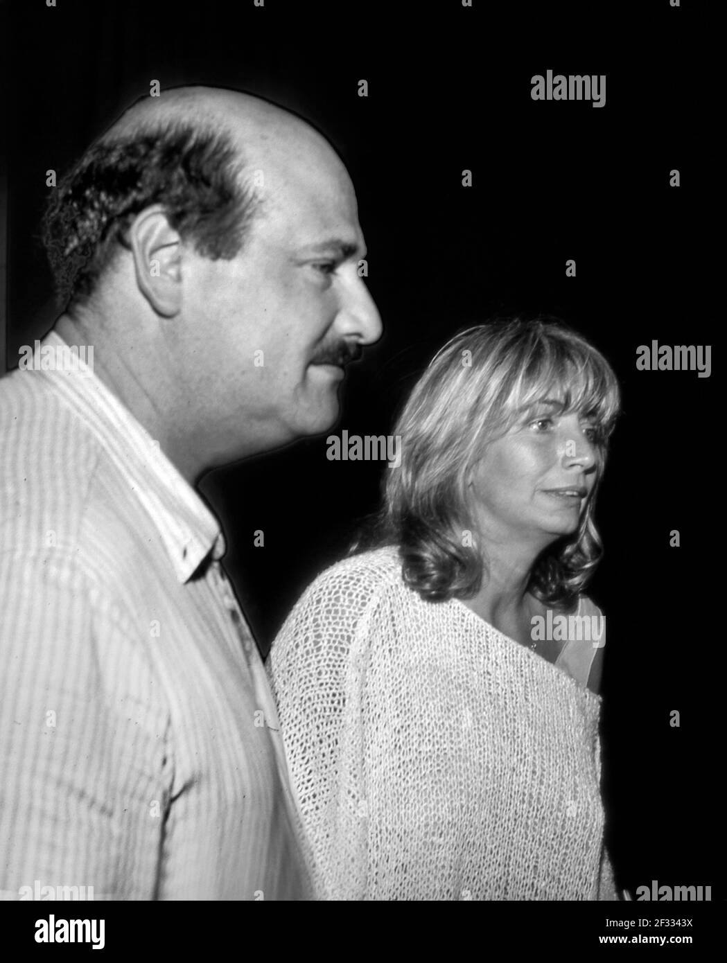 Rob Reiner e Penny Marshall alla prova di soccorso comico circa 1986. Foto Stock