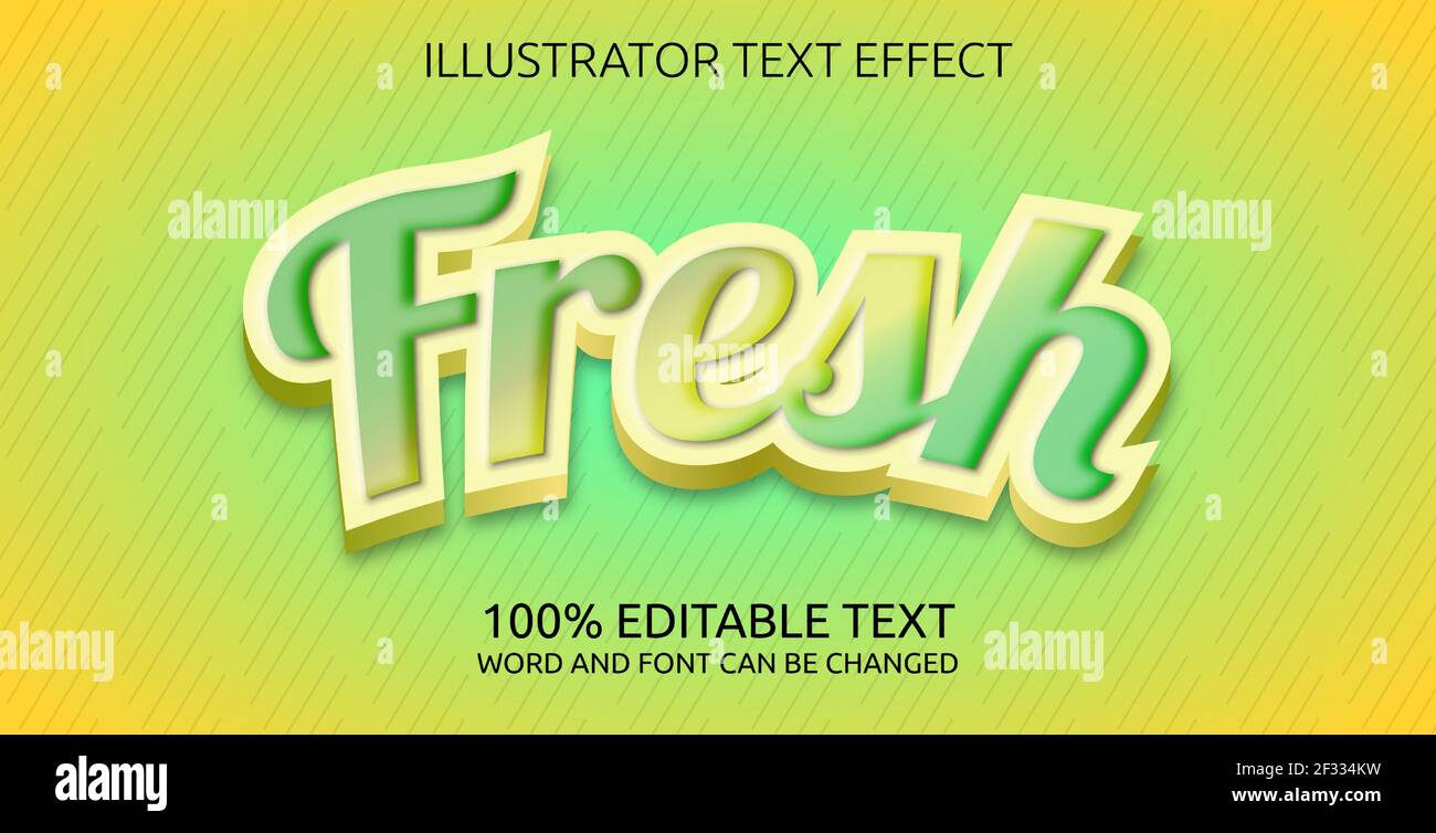 effetto testo modificabile, stile fresco Illustrazione Vettoriale