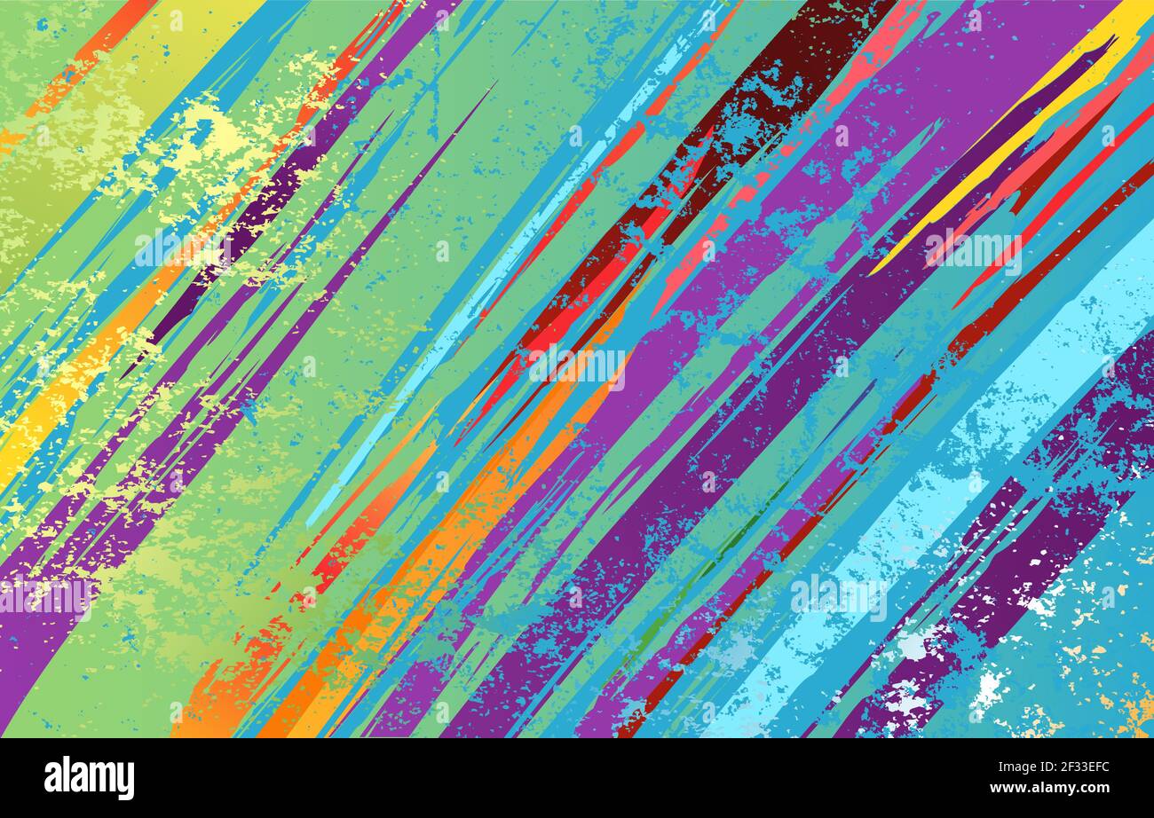 Sfondo testurizzato, shabby, verniciato con vernice viola, verde, blu. Colori vivaci. Illustrazione Vettoriale