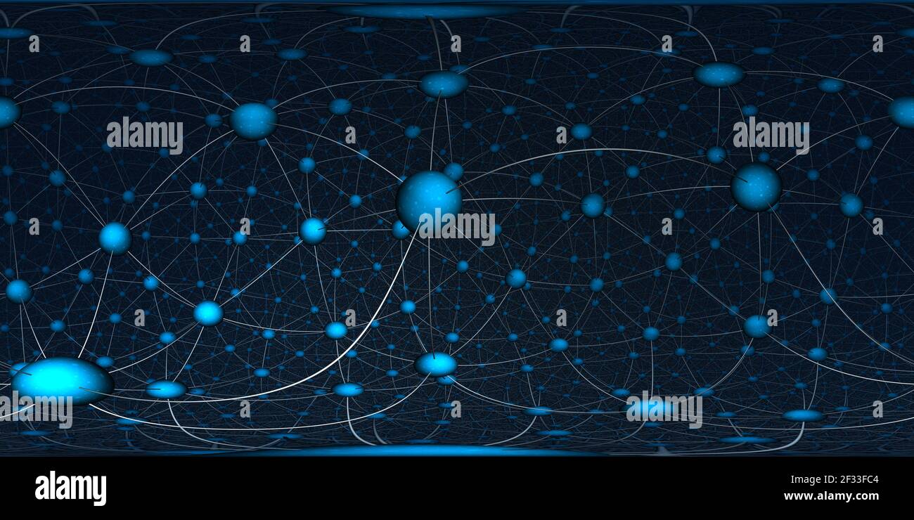 struttura reticolare di cristallo a 360 gradi. Panorama, ambiente 360° mappa HDRI. Proiezione equirettangolare, panorama sferico. rendering 3d Foto Stock