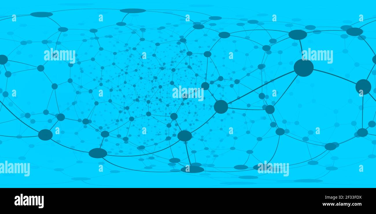 diagramma schematico a 360 gradi della struttura reticolare. Panorama, ambiente 360° mappa HDRI. Proiezione equirettangolare, panorama sferico. rendering 3d Foto Stock