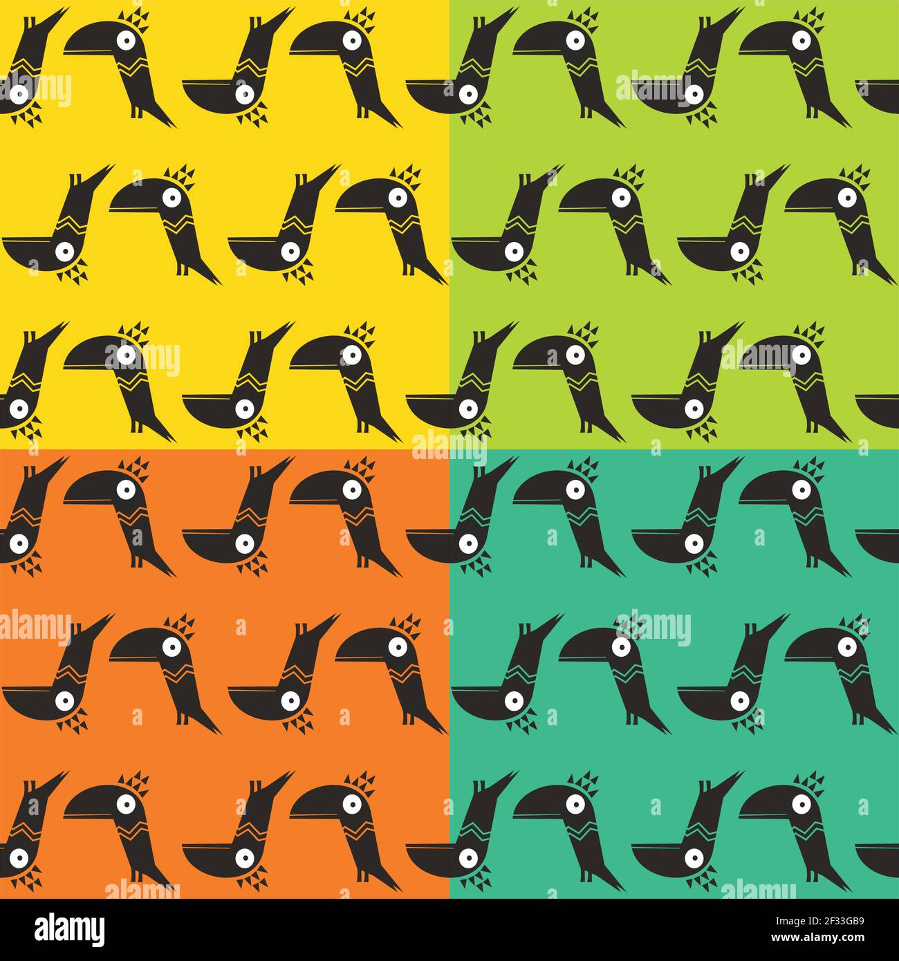 Pattern vettoriale senza giunture con uccelli Illustrazione Vettoriale