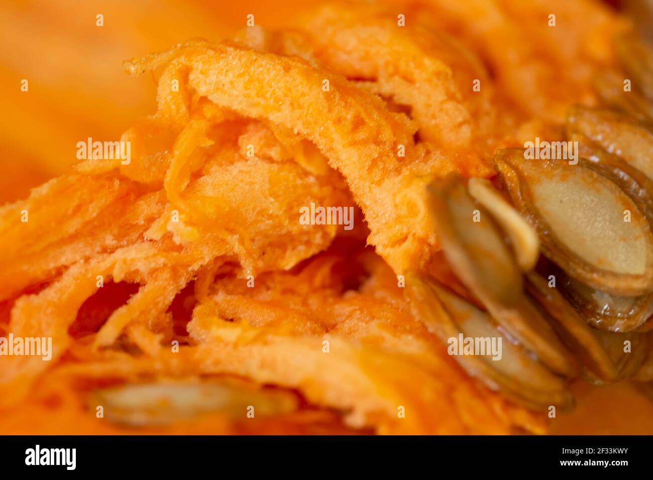 macro shot di zucca a fette Foto Stock