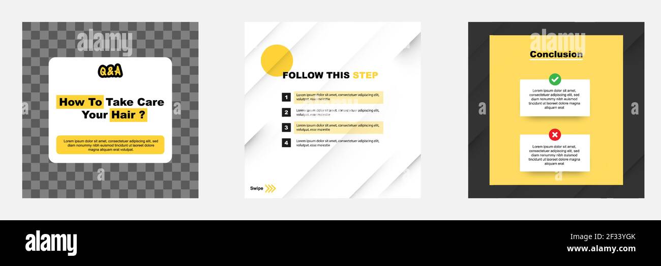 Tutorial sui social media, suggerimento, trucco, suggerimenti rapidi, modello di layout con sfondo geometrico di colore blu, bianco, giallo. Illustrazione vettoriale Illustrazione Vettoriale