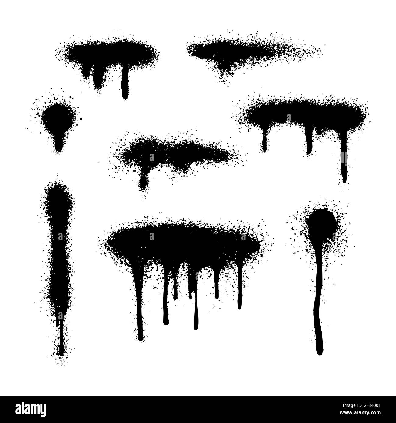 Linee di spruzzatura e raccolta gocce verniciate a mano illustrazione vettoriale. Illustrazione Vettoriale