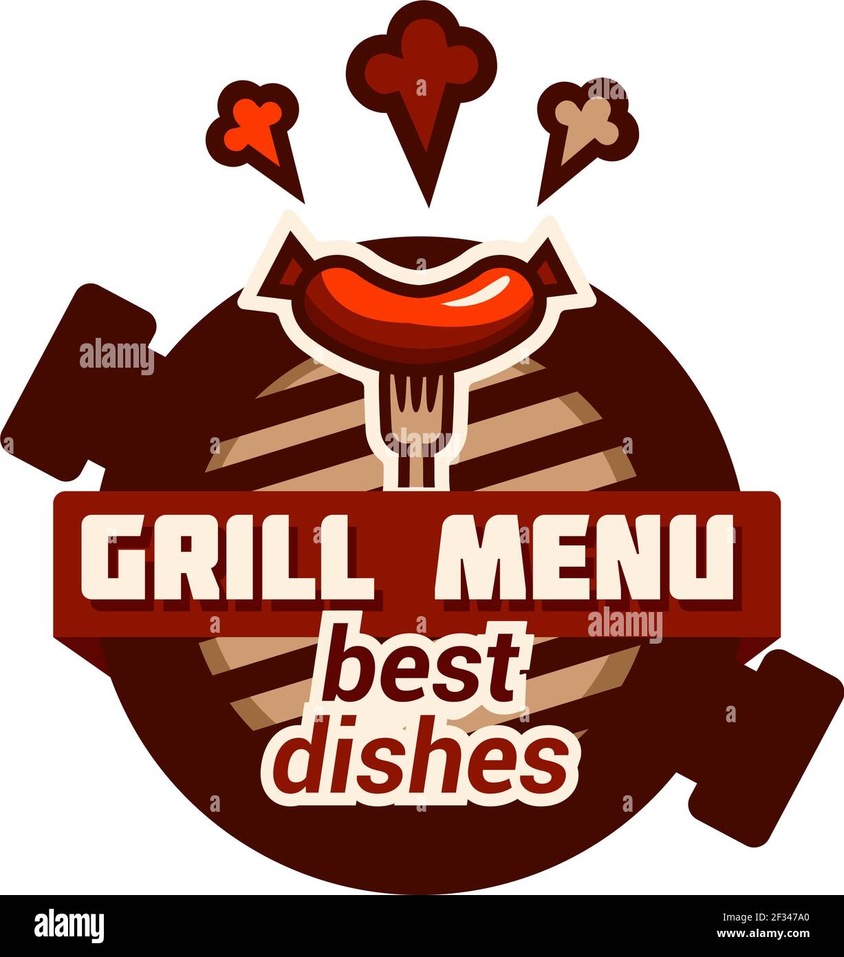 Logo barbecue. Illustrazione vettoriale su sfondo bianco Illustrazione Vettoriale