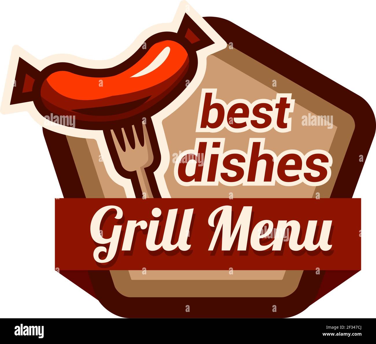 Logo barbecue. Illustrazione vettoriale su sfondo bianco Illustrazione Vettoriale