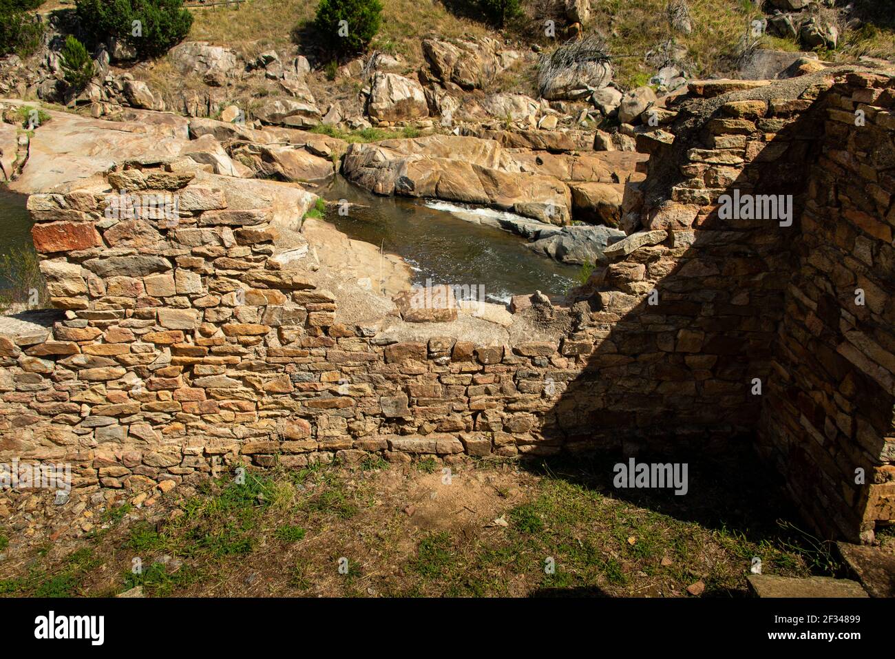 Adelong campi d'oro reliquie. Cascate di Adelong. Foto Stock