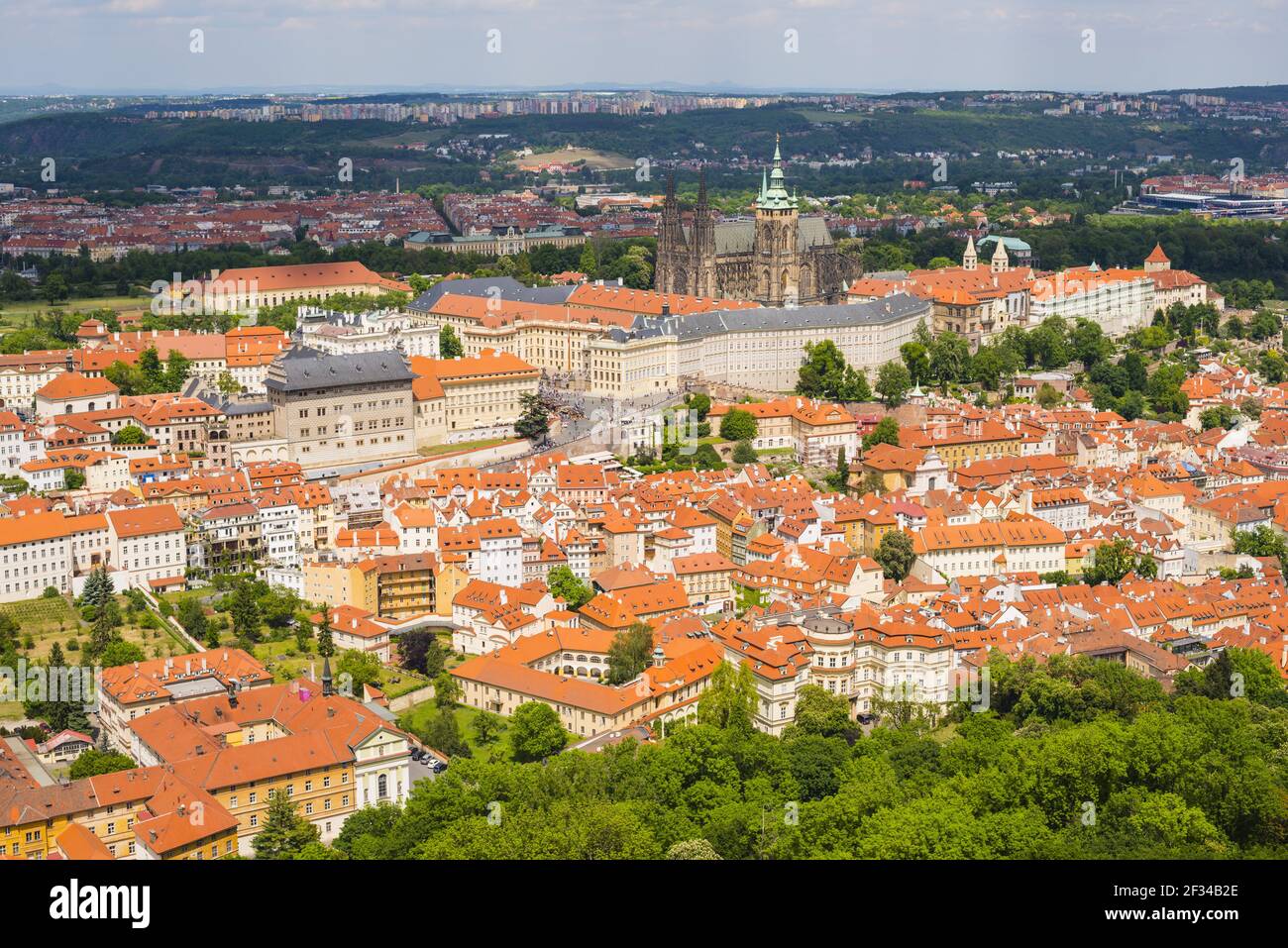 Geografia / viaggio, Czechia, panorama, Mala Strana, Mala Strana, Con il Castello di Praga, il Castello di Hradany e la città vecchia, nove Mesto, Pra, Freedom-of-Panorama Foto Stock