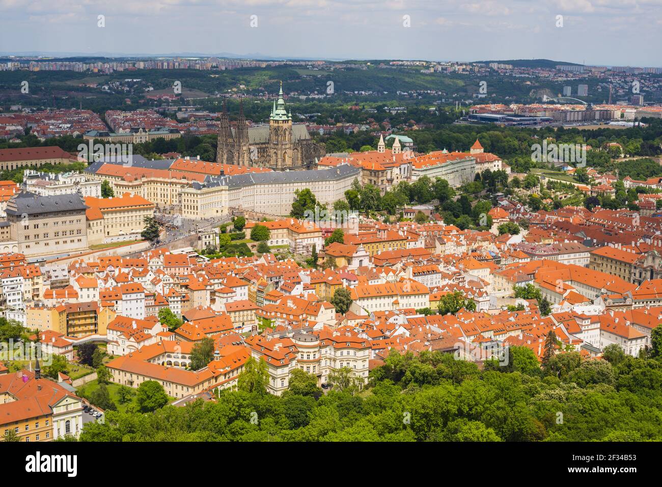 Geografia / viaggio, Czechia, panorama, Mala Strana, Mala Strana, Con il Castello di Praga, il Castello di Hradany e la città vecchia, nove Mesto, Pra, Freedom-of-Panorama Foto Stock