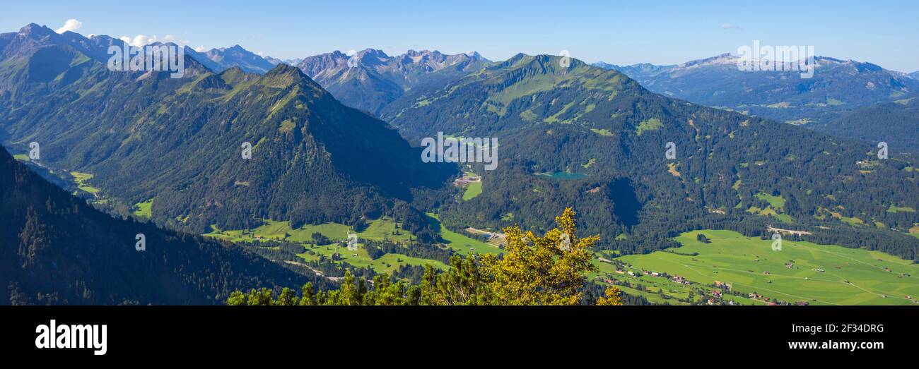 Geografia / viaggio, Germania, Baviera, panorama dal Schattenberg (picco), 1692 m, al Himmelschrofen, 1790 m, Fellhorn (picco), Libertà di panorama Foto Stock