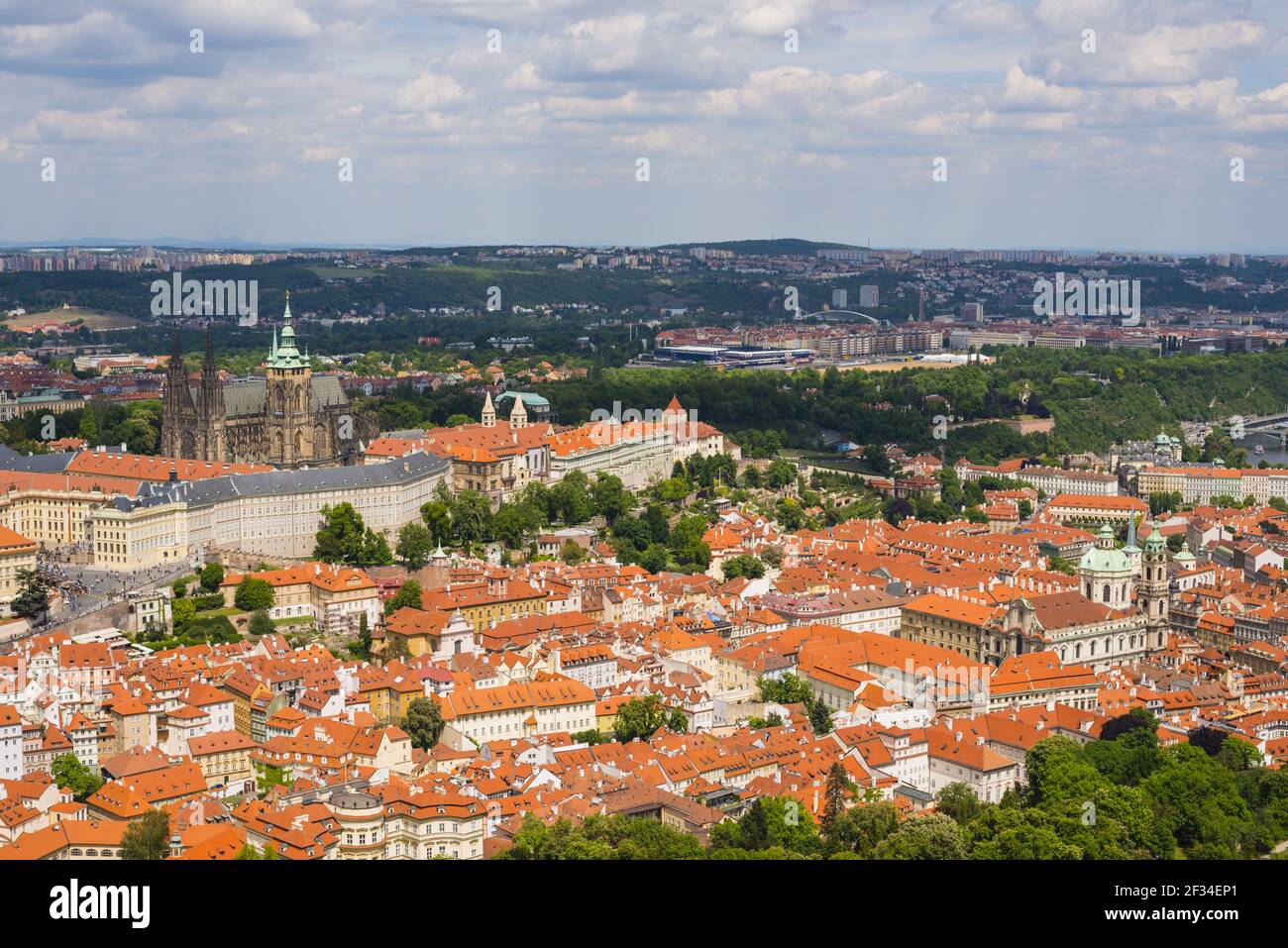 Geografia / viaggio, Czechia, panorama, Mala Strana, Mala Strana, Con il Castello di Praga, il Castello di Hradany e la città vecchia, nove Mesto, Pra, Freedom-of-Panorama Foto Stock