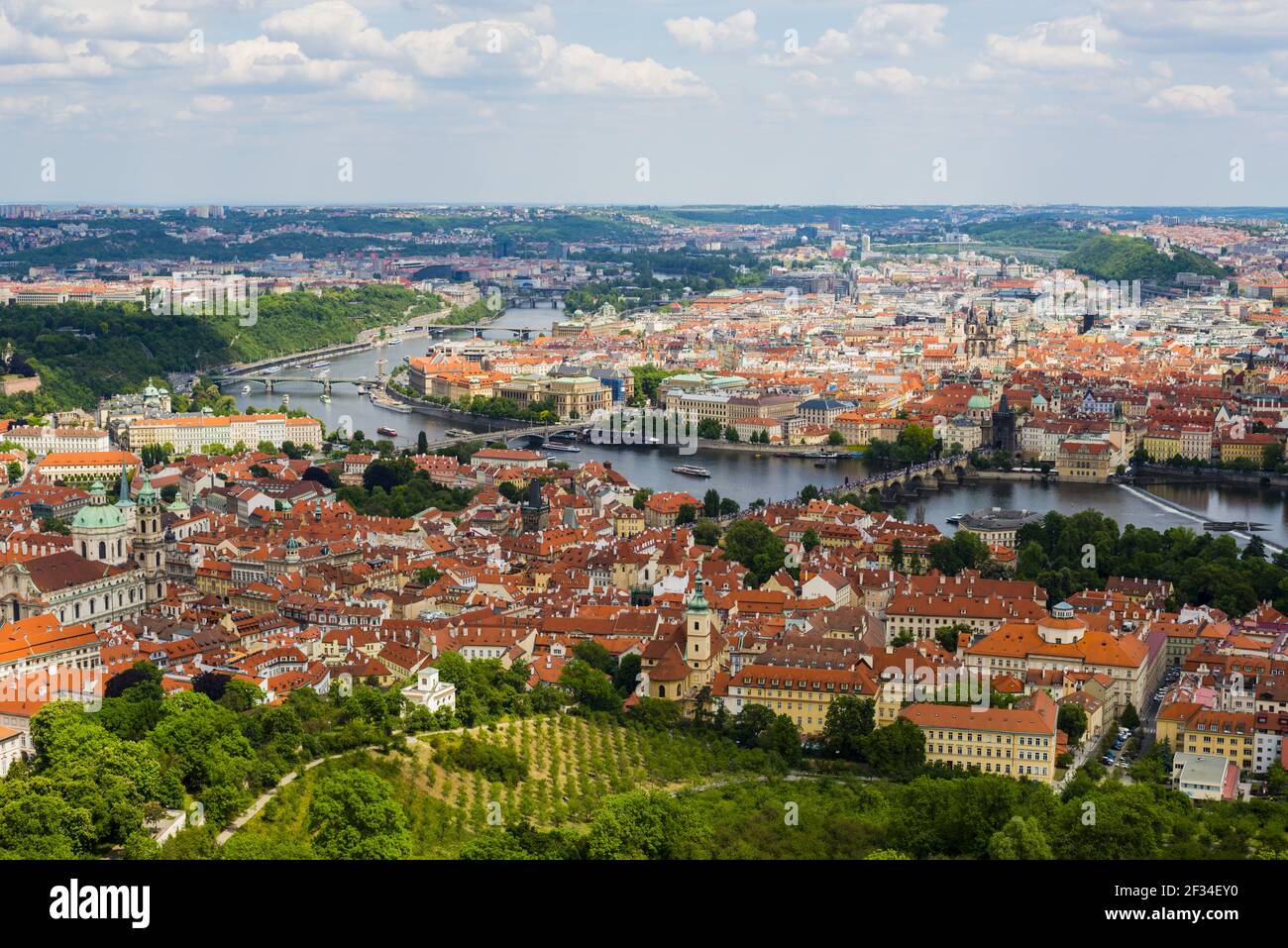 Geografia / viaggio, Czechia, Boemia, panorama da Laurenziberg, Praga, Czechia, Freedom-of-Panorama Foto Stock