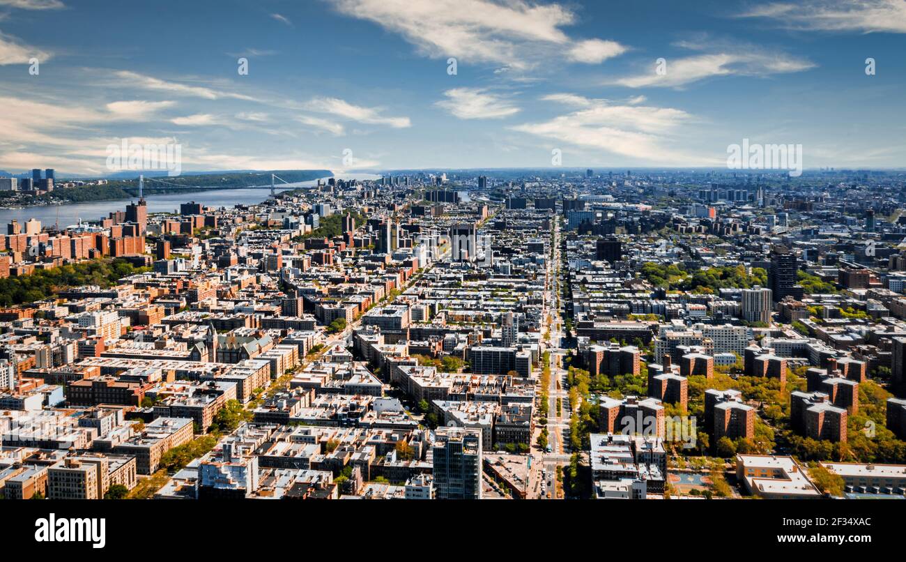Vista aerea della Lower Manhattan a New York, USA. Foto Stock
