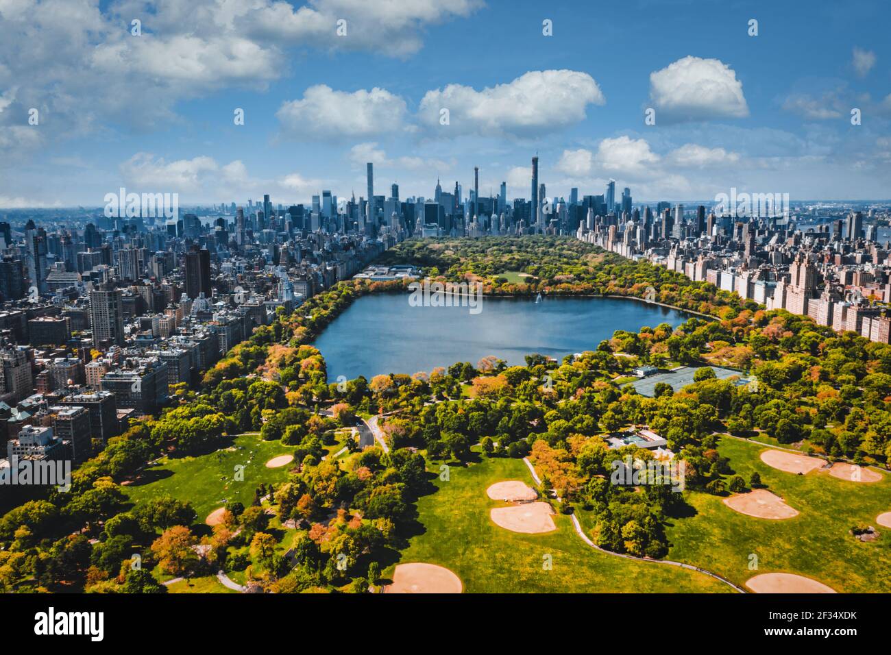 Vista aerea di Central Park a Manhattan, New York. Foto Stock