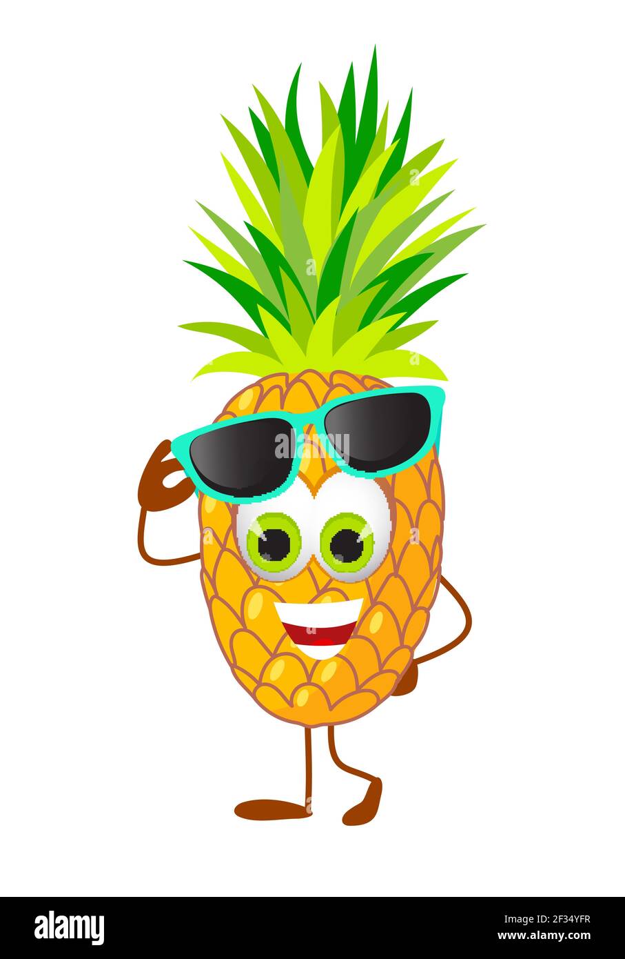 Divertente ananas con occhiali - Summer Things Collection. Cartoni animati  caratteri divertenti, illustrazione vettoriale piatta Immagine e Vettoriale  - Alamy