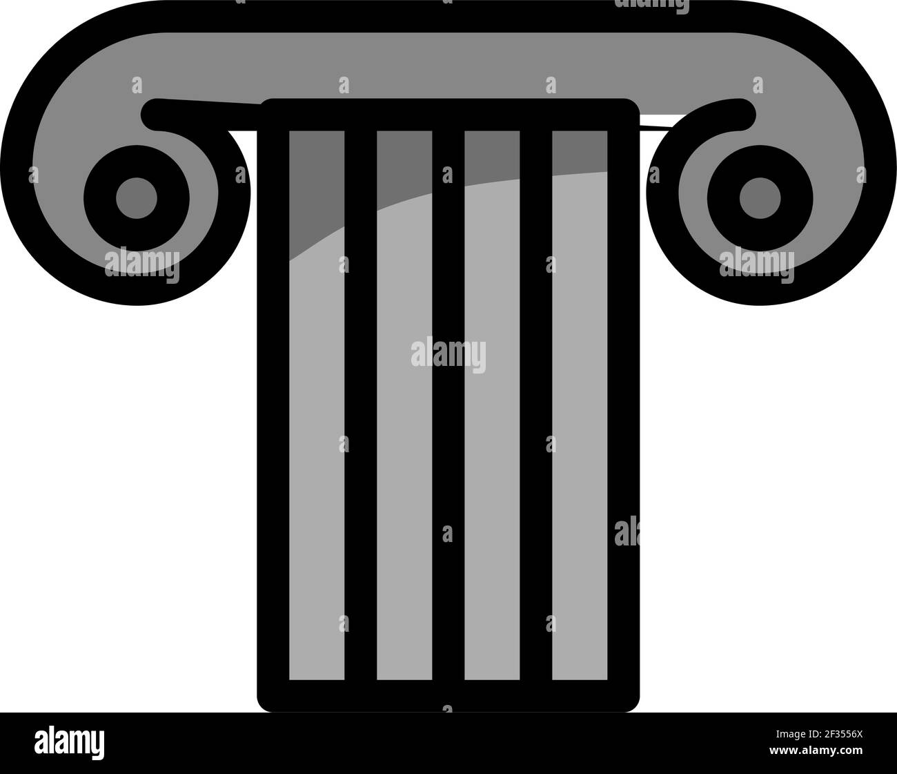 Icona colonna antica. Contorno spesso modificabile con disegno riempimento colore. Illustrazione vettoriale. Illustrazione Vettoriale