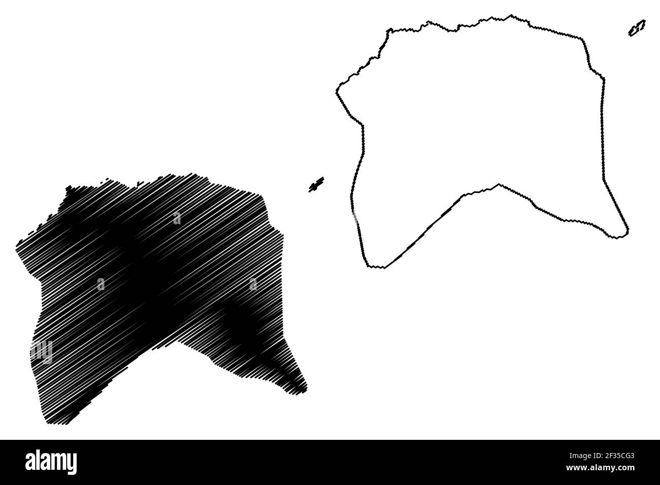 Lobata District (Repubblica Democratica di Sao Tomé e Principe, San Tommaso e Principe) mappa vettoriale illustrazione, scrimble schizzo lobata mappa Illustrazione Vettoriale
