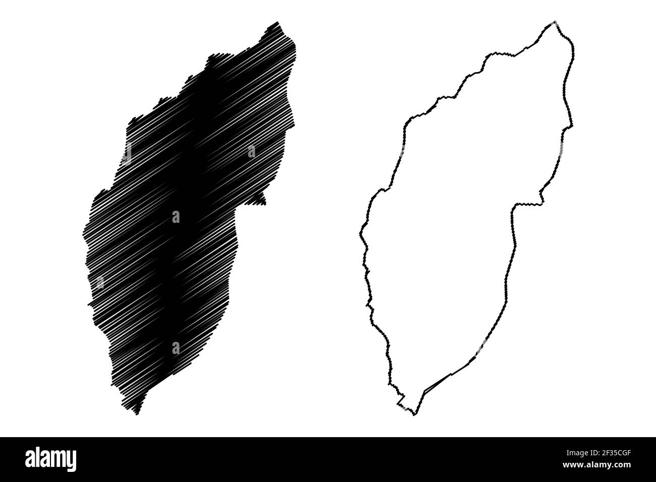 Lemba Distretto (Repubblica Democratica di Sao Tomé e Principe, San Tommaso e Principe) mappa vettoriale illustrazione, abbozzare schizzo Lemba mappa Illustrazione Vettoriale