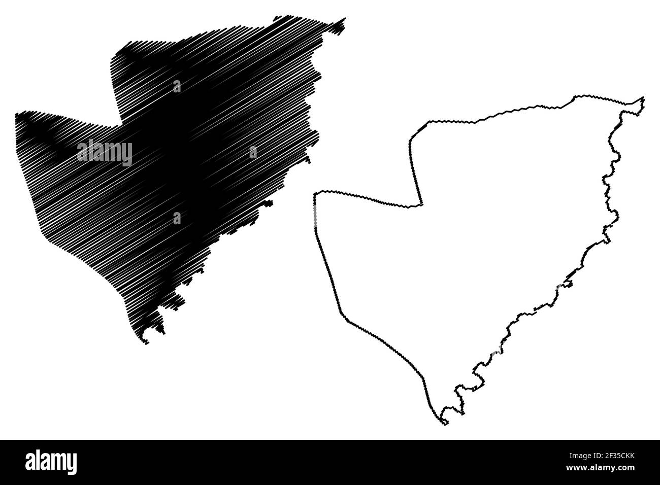 Distretto di Cantagalo (Repubblica Democratica di Sao Tomé e Principe, San Tommaso e Principe) illustrazione vettoriale mappa, abbozzare la mappa Cantagalo Illustrazione Vettoriale